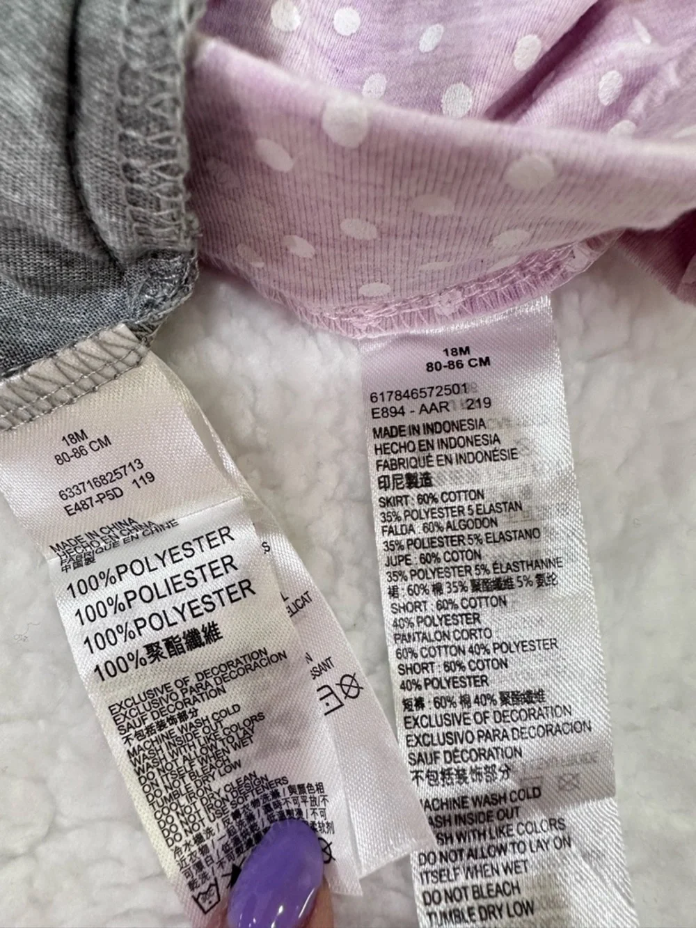 Girl’s Nike Gray Graphic Tee with Light Pink Polka Dot Skort - Picture 9 of 10